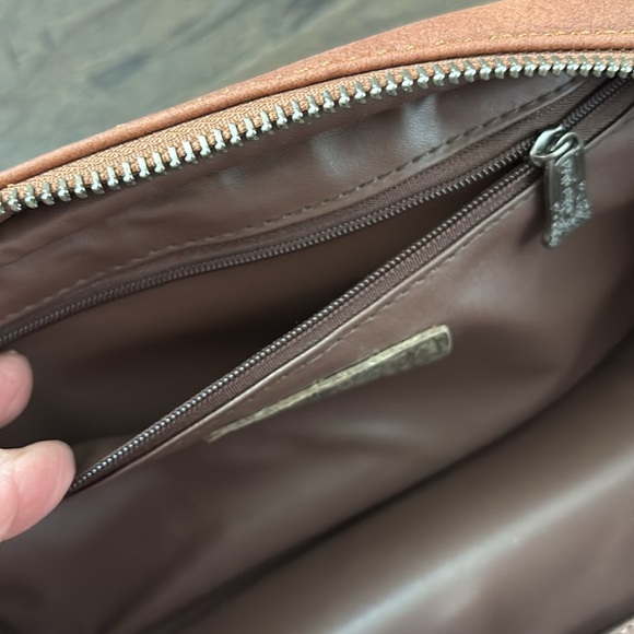 Trinity Ranch Cosmetic/toiletry case,double zipper handle top,braid suede, studs - Picture 8 of 10